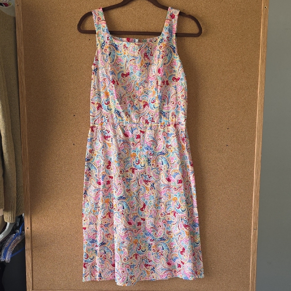Harold’s Paisley Spring Summer Dress Sz 10  Boho Retro Cotton Rayon Summer Print